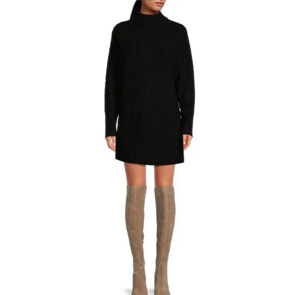 Gianni Bini Black Turtleneck Long Sleeve Sweater Dress